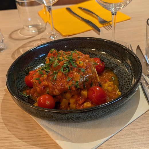 Osso bucco de jaret de veau à la milanaise - plat réalisé par le chef du Restaurant l'Empreinte